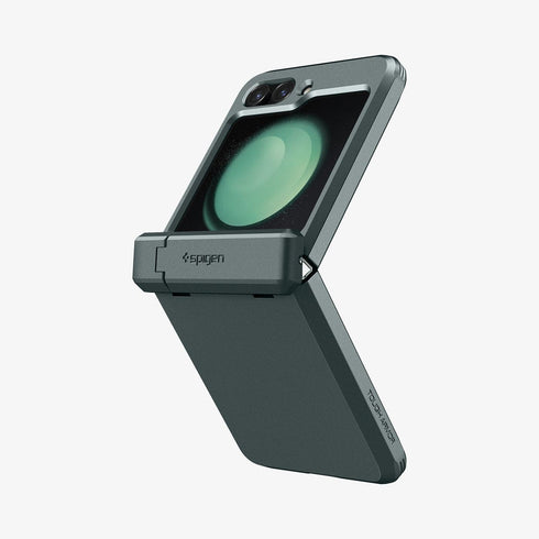 ACS06227 - Galaxy Z Flip 5 Case Tough Armor Pro in black showing the back with phone fully open